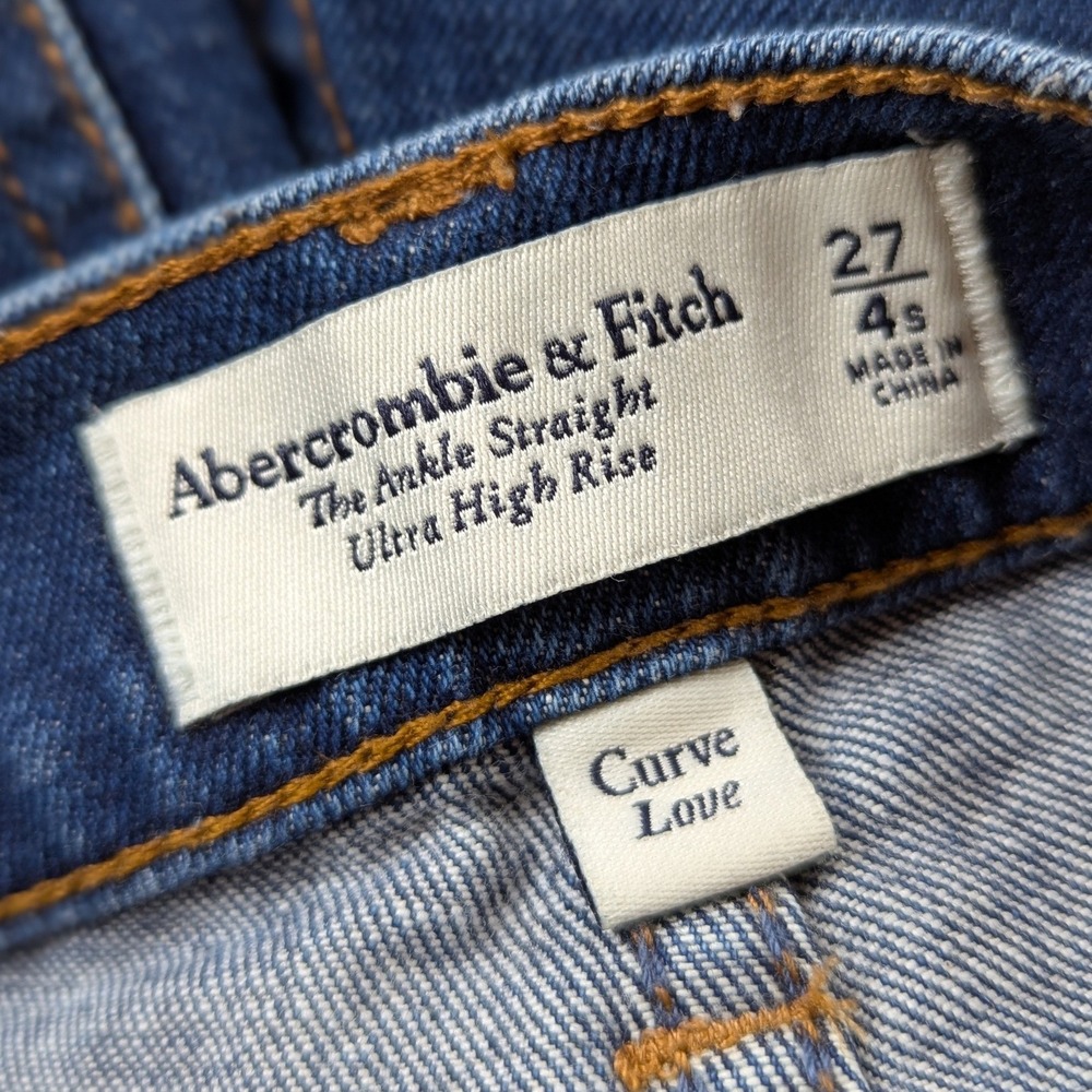 Abercrombie Curve Love Ultra High Rise Ankle Straight Jeans Sz 4 Short‎ - Picture 7 of 10